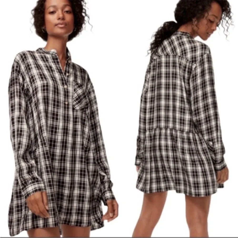 Aritzia Wilfred Free Lucy Plaid Tunic Dress Size M